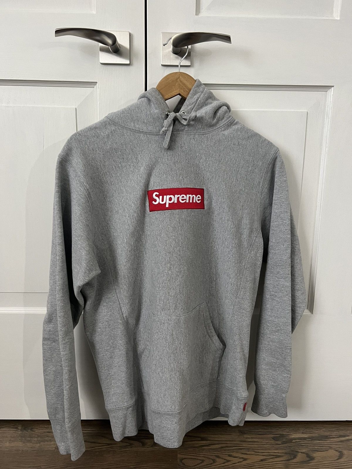 Supreme supreme heather grey box logo hoodie | Grailed