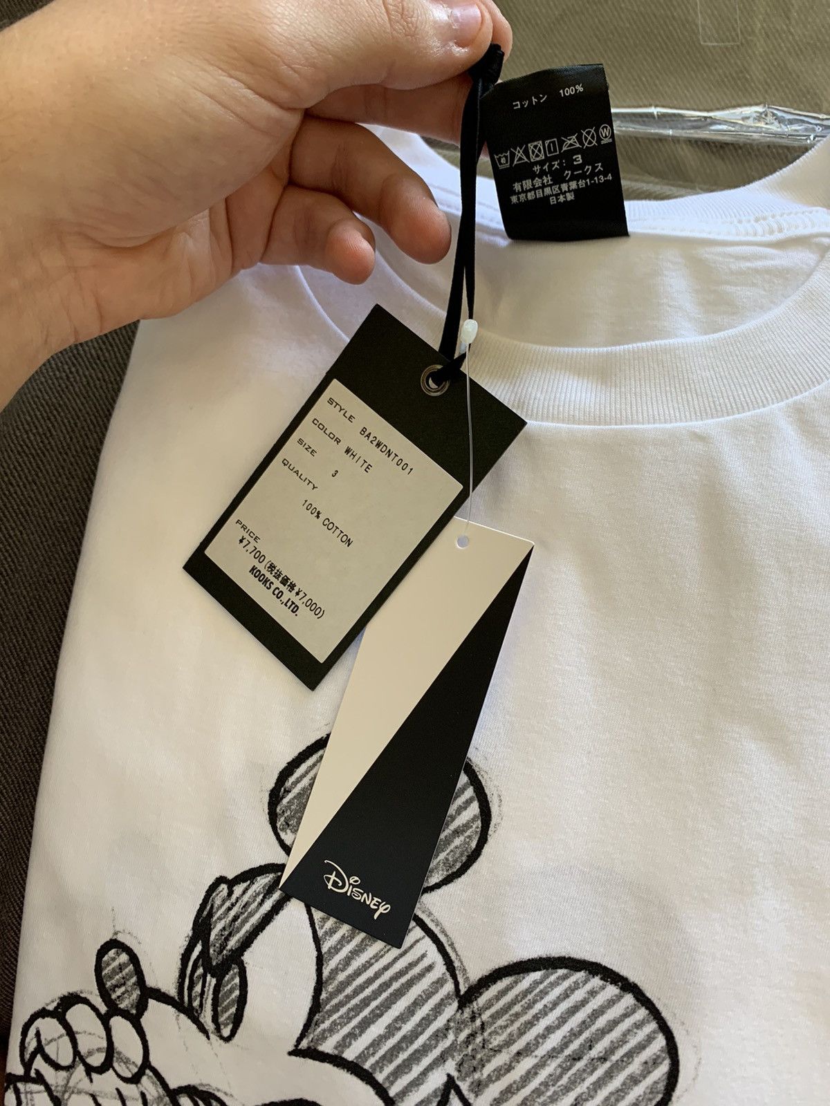 Number (N)ine Number (N)ine White Mickey Mouse Drawing Tee size 3 Size US L / EU 52-54 / 3 - 10 Thumbnail