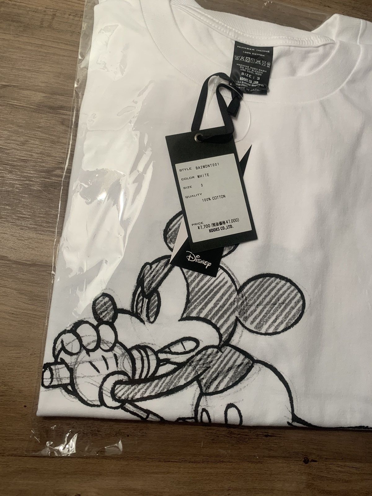 Number (N)ine Number (N)ine White Mickey Mouse Drawing Tee size 3 Size US L / EU 52-54 / 3 - 4 Thumbnail