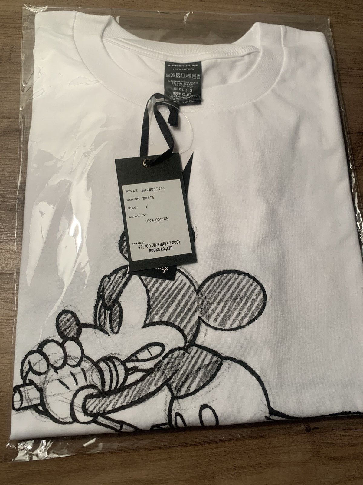 Number (N)ine Number (N)ine White Mickey Mouse Drawing Tee size 3 Size US L / EU 52-54 / 3 - 13 Thumbnail
