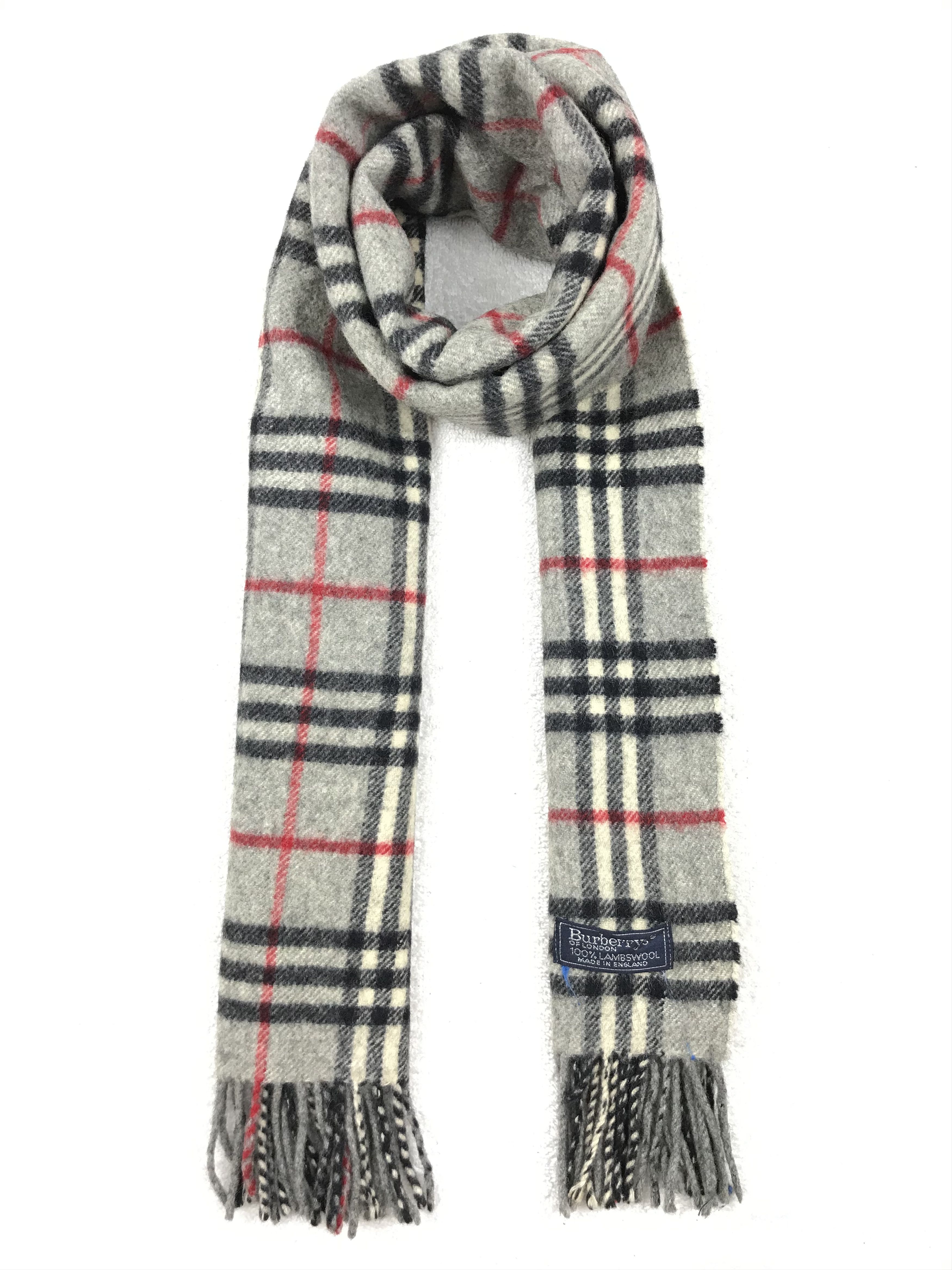 B1375 Vintage Burberry Scarf Muffler Wool Cashmere Novacheck