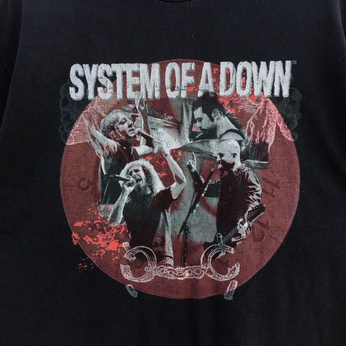 Band Tees × Vintage Vintage SYSTEM OF A DOWN BAND LINE UP T-shirt Size US XL / EU 56 / 4 - 2 Thumbnail