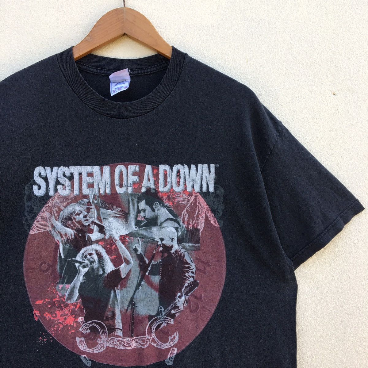 Band Tees × Vintage Vintage SYSTEM OF A DOWN BAND LINE UP T-shirt Size US XL / EU 56 / 4 - 3 Thumbnail