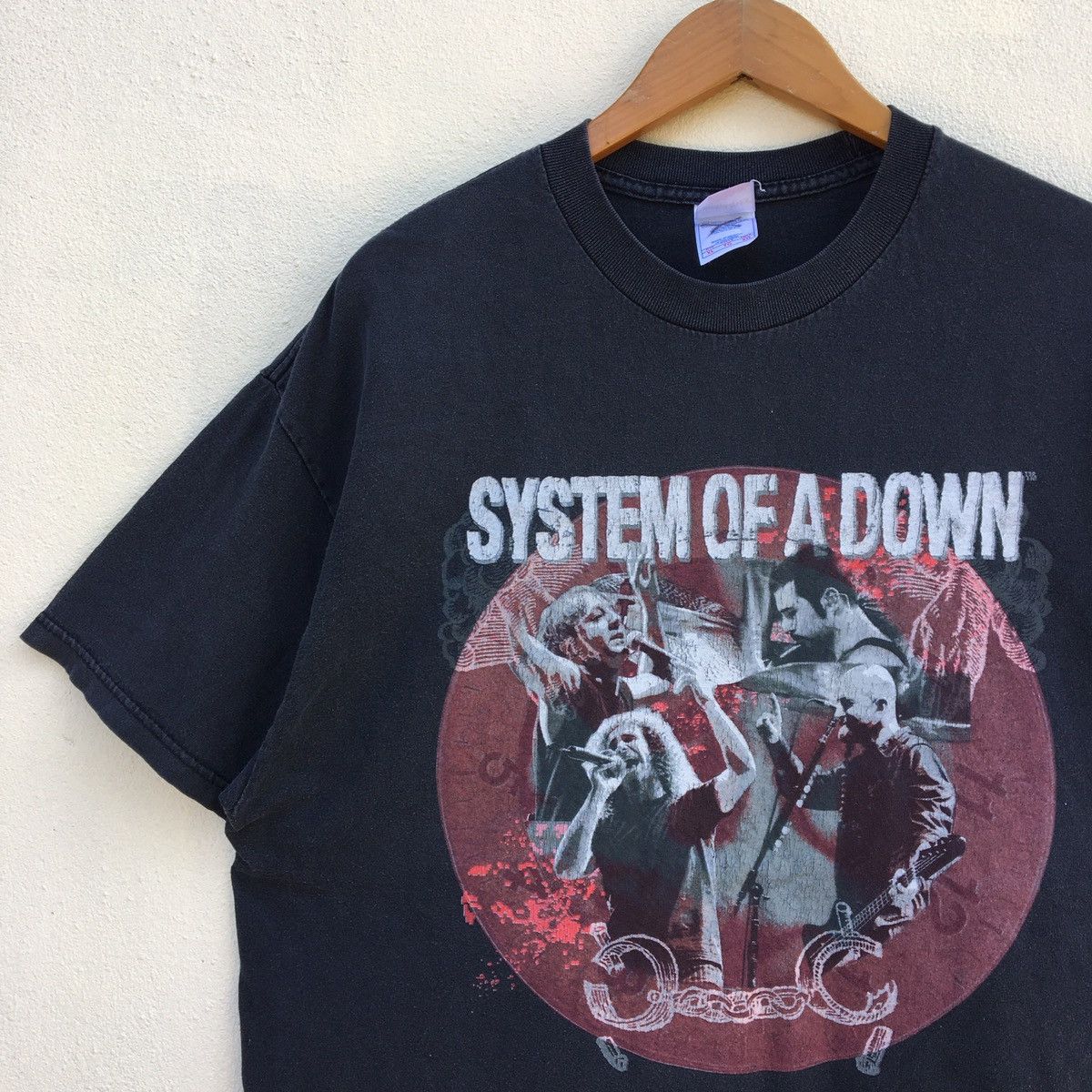 Band Tees × Vintage Vintage SYSTEM OF A DOWN BAND LINE UP T-shirt Size US XL / EU 56 / 4 - 4 Thumbnail