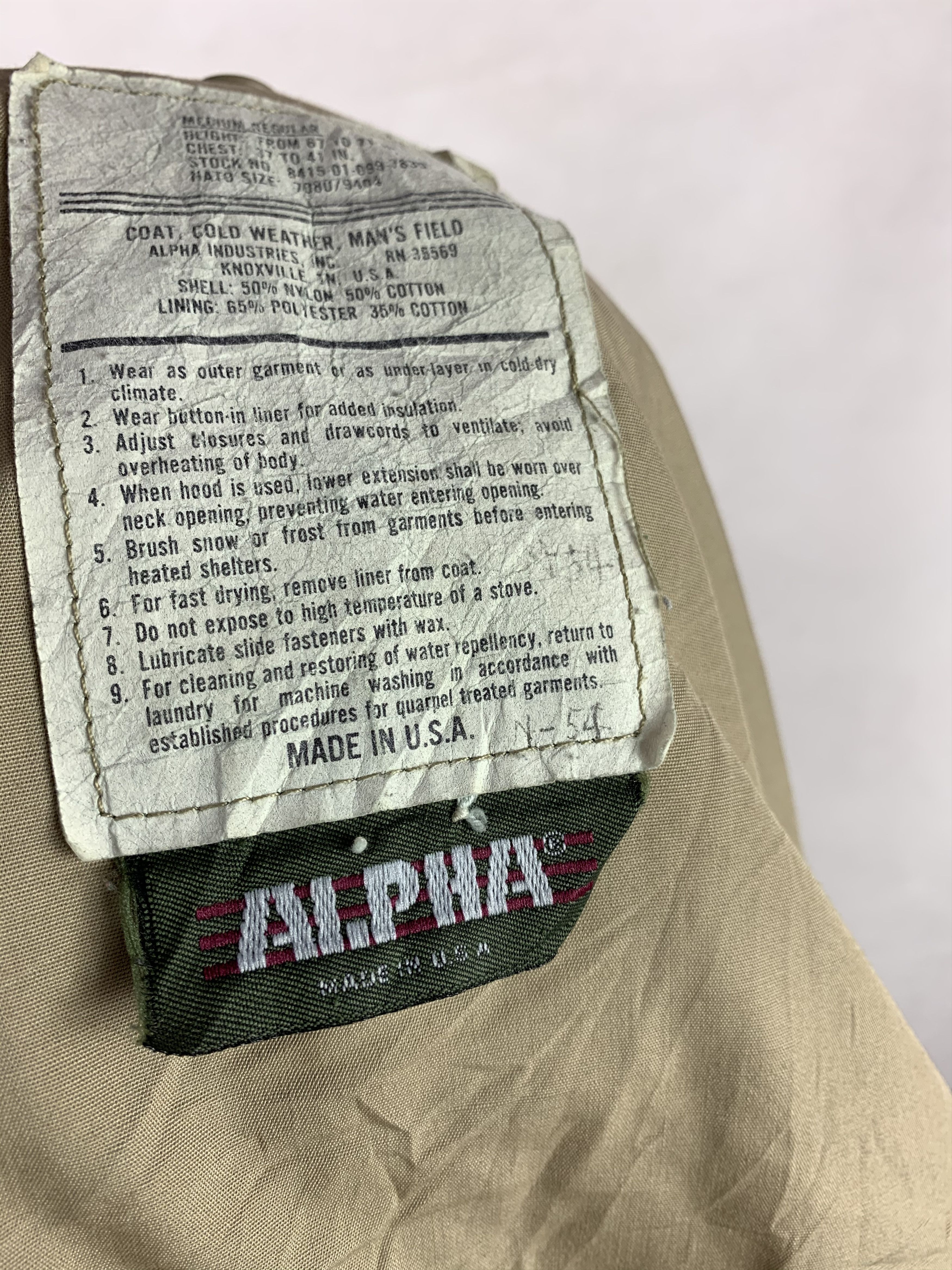Alpha Industries Rare! Vintage Alpha Industries Cold Weather Field Jacket Size US L / EU 52-54 / 3 - 4 Thumbnail
