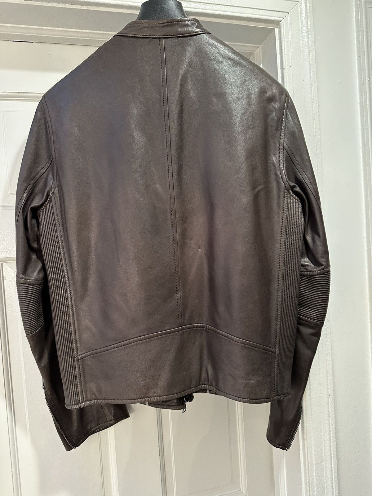 Theory Theory Brown Leather Moto Jacket Size US L / EU 52-54 / 3 - 7 Thumbnail