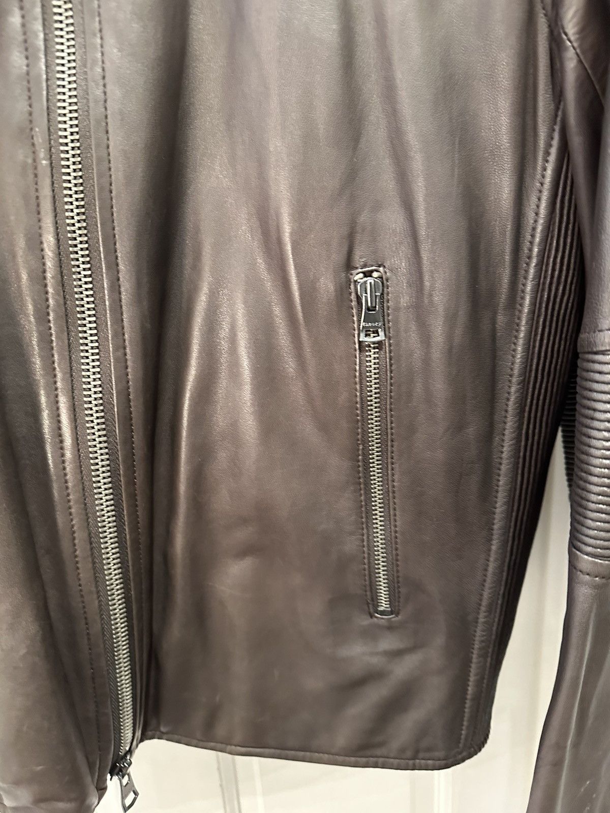 Theory Theory Brown Leather Moto Jacket Size US L / EU 52-54 / 3 - 4 Thumbnail