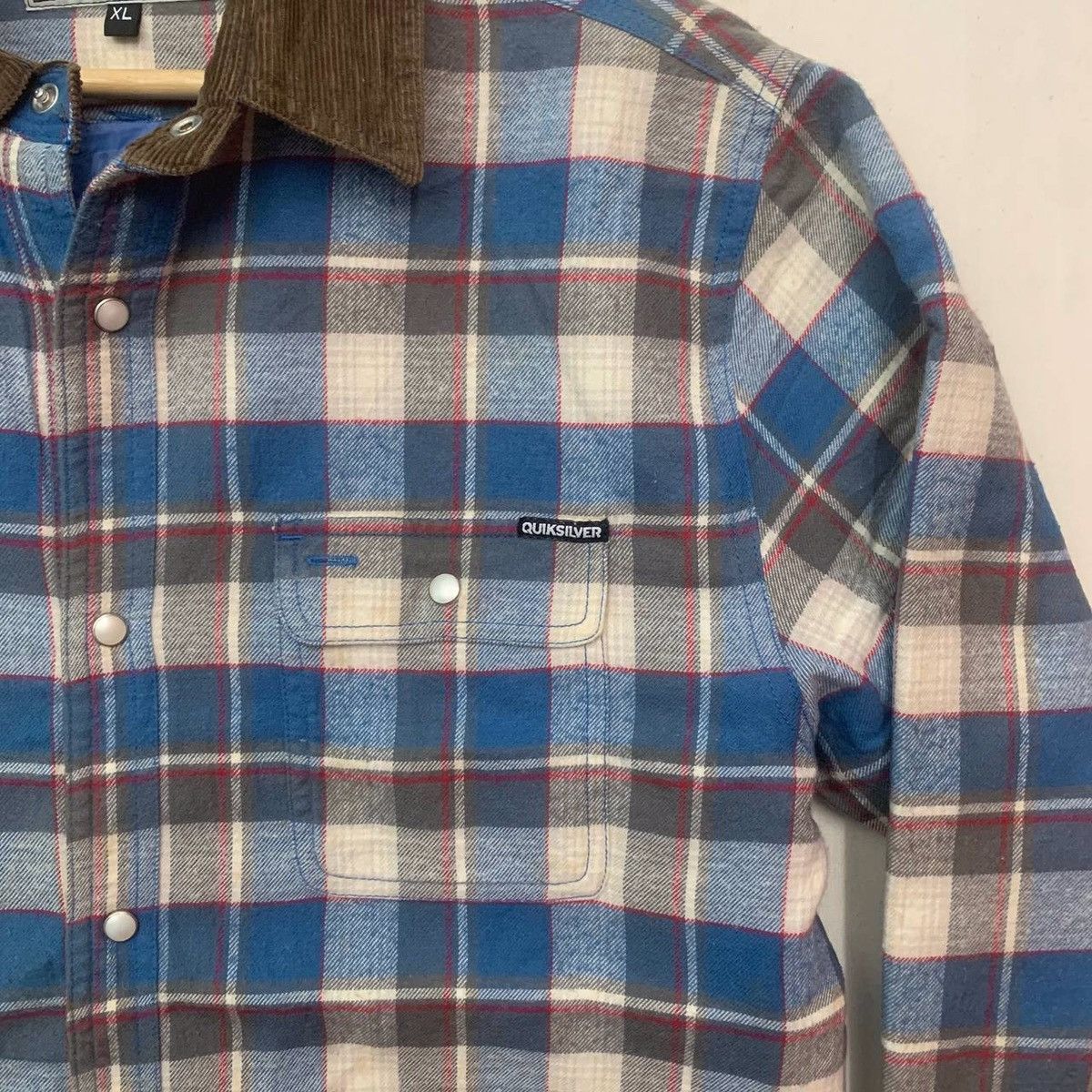 Quiksilver × Vintage Vintage Quiksilver Surf Gang Check Flannel Shirts Jacket Size US L / EU 52-54 / 3 - 4 Thumbnail