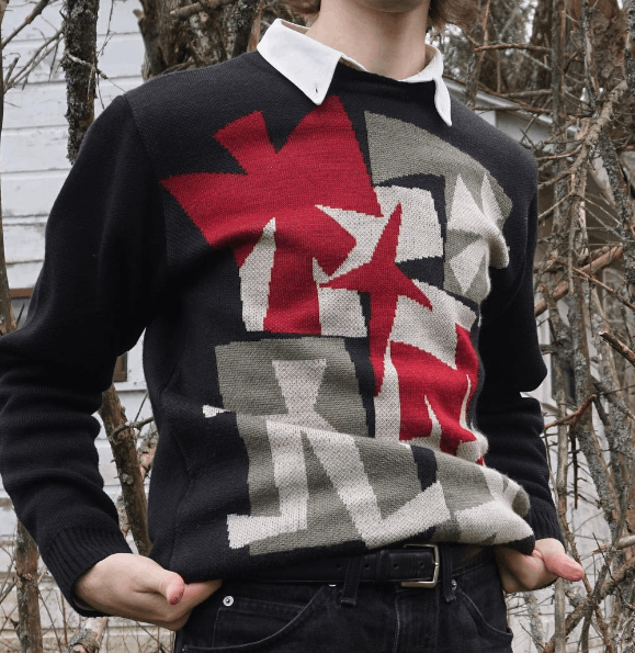 Other Alex Clayton "Overture" Jacquard Knit Sweater Size US M / EU 48-50 / 2 - 2 Thumbnail