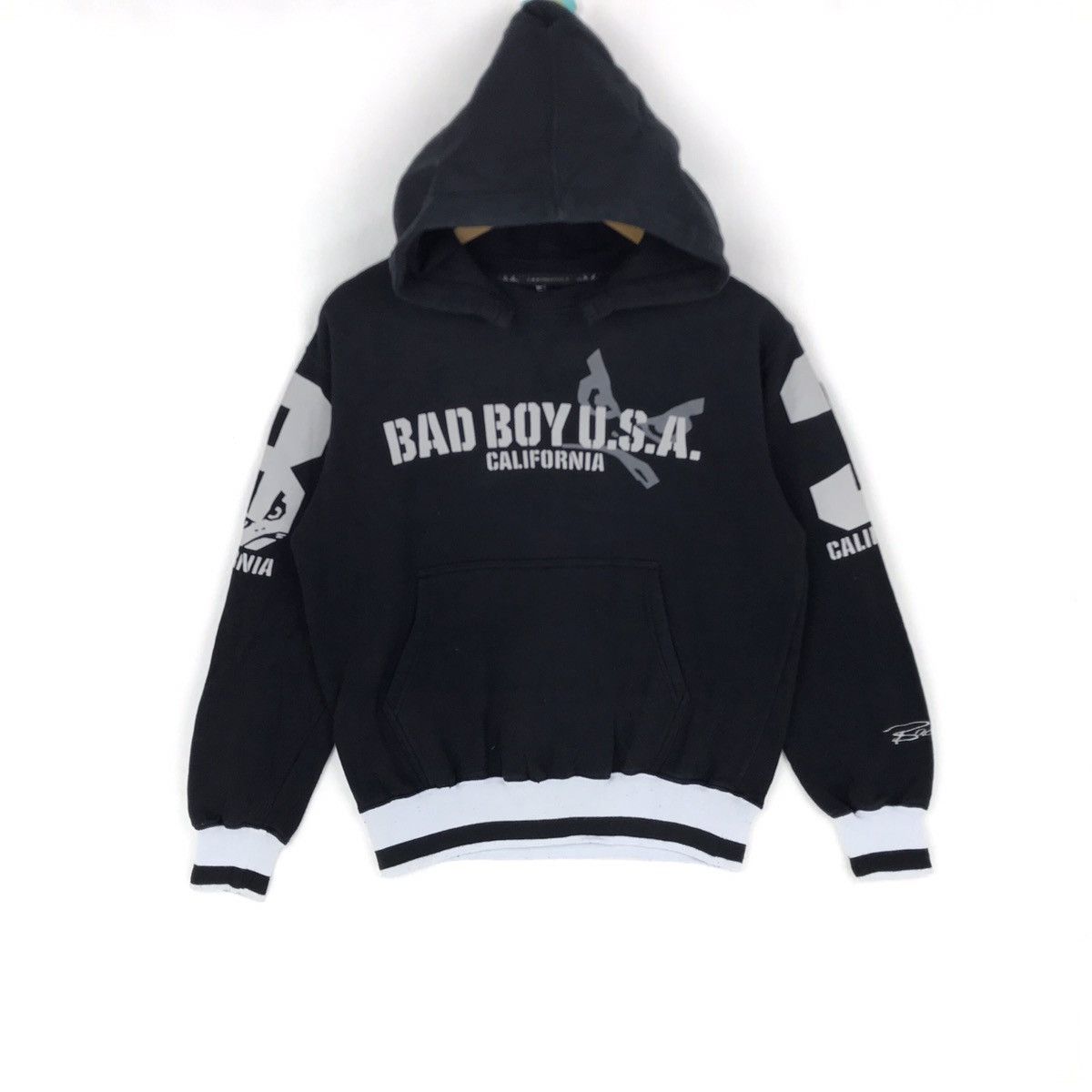 Vintage BAD BOY Sweatshirt Spell Out Big Logo CALIFORNIA Sweater Size US S / EU 44-46 / 1 - 1 Thumbnail