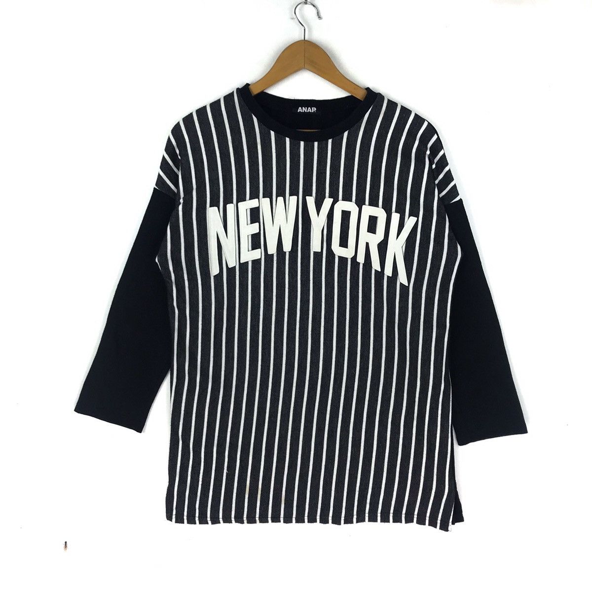 Japanese Brand Vintage Anap New York Stripe Design Long Sleeve Shirt Size US L / EU 52-54 / 3 - 1 Thumbnail