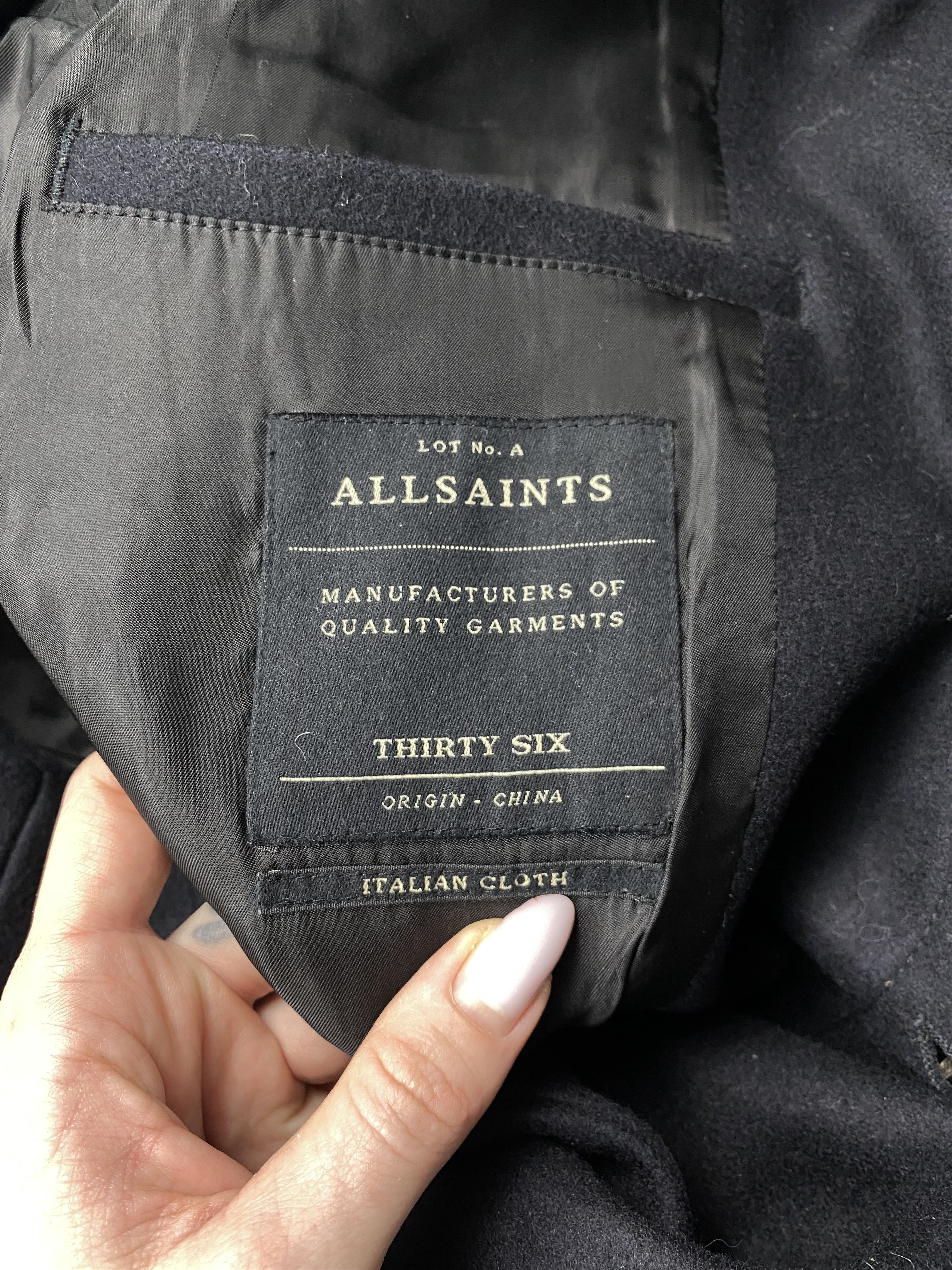 Allsaints Allsaints Mens Mire Wool Coat Jacket Size US S / EU 44-46 / 1 - 4 Thumbnail