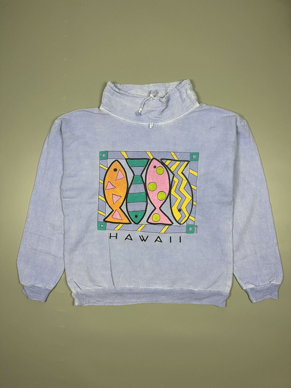 Vintage Vintage 90s Fish Hawaii Turtleneck Sweatshirt Size US XL / EU 56 / 4 - 1 Thumbnail