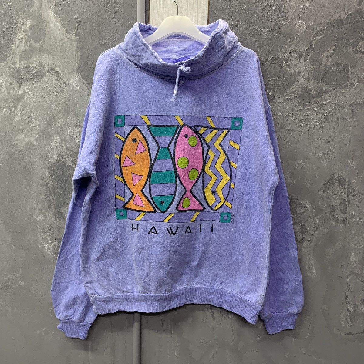 Vintage Vintage 90s Fish Hawaii Turtleneck Sweatshirt Size US XL / EU 56 / 4 - 3 Thumbnail