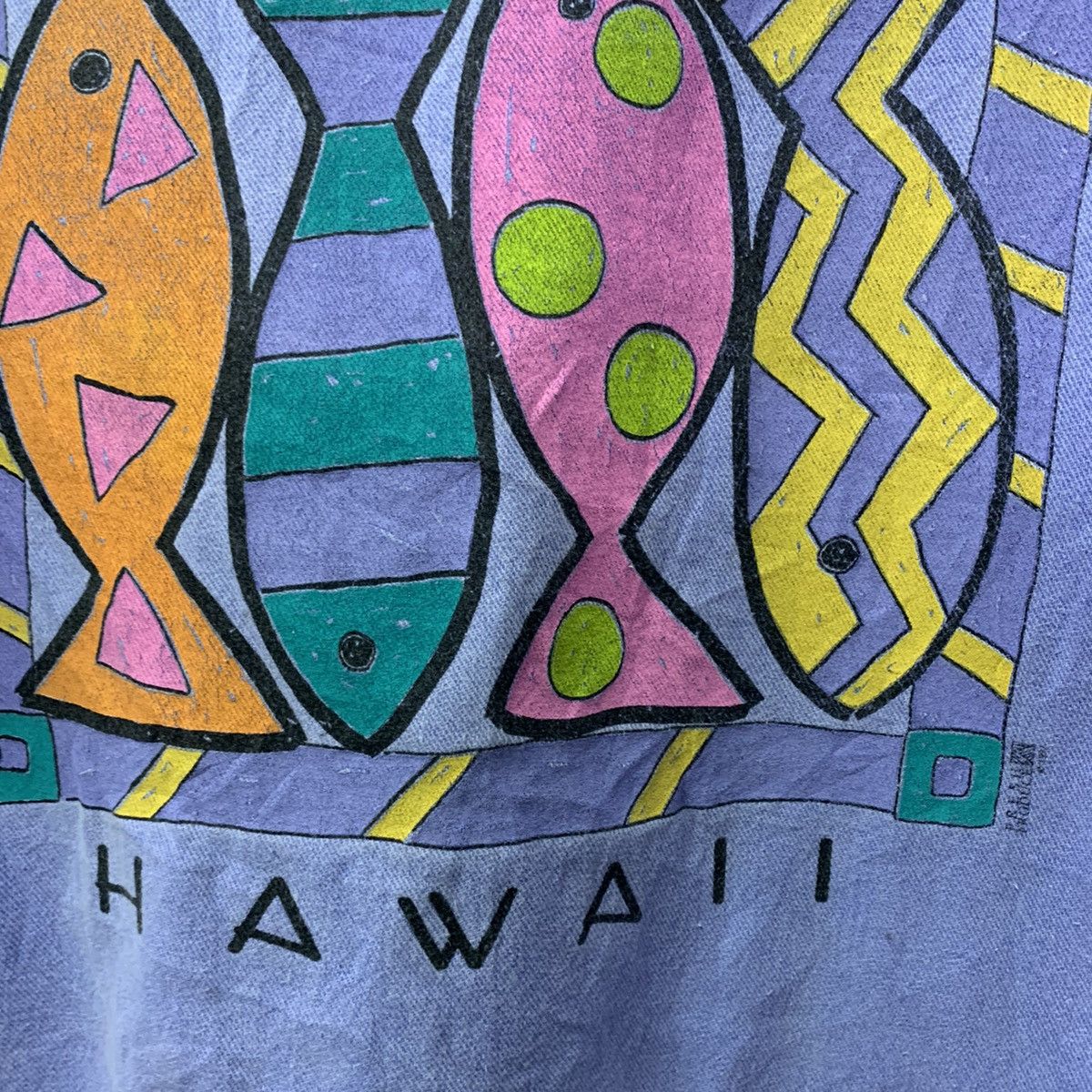 Vintage Vintage 90s Fish Hawaii Turtleneck Sweatshirt Size US XL / EU 56 / 4 - 8 Thumbnail
