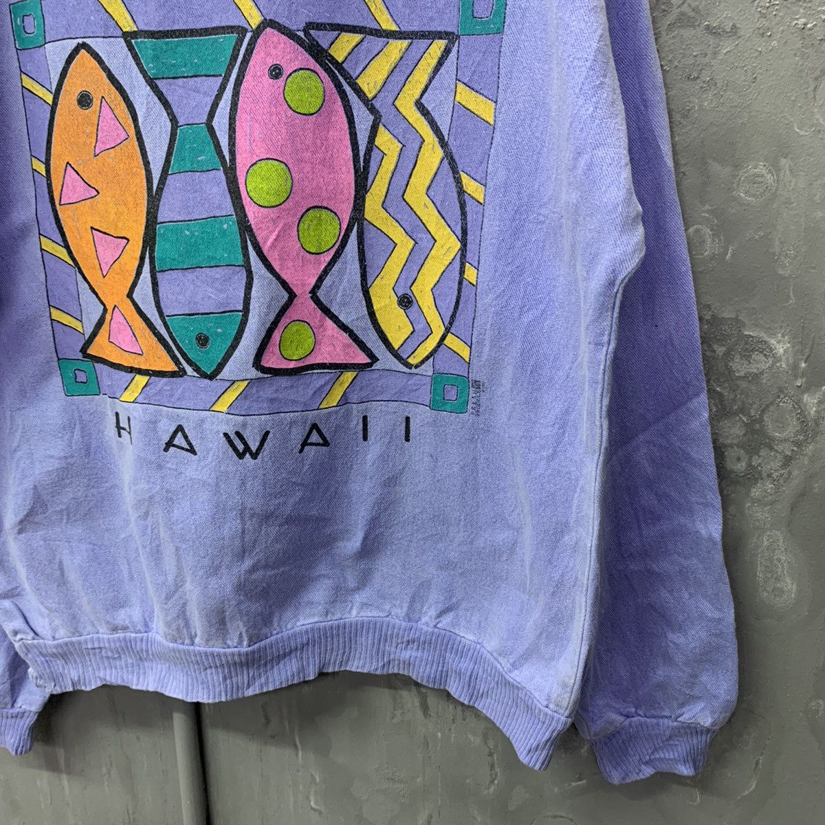 Vintage Vintage 90s Fish Hawaii Turtleneck Sweatshirt Size US XL / EU 56 / 4 - 5 Thumbnail