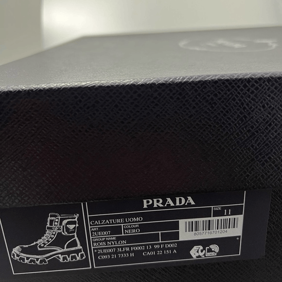 Prada Prada Monolith Lug-Sole Leather Combat Boots Black Men’s UK Size US 12 / EU 45 - 9 Thumbnail