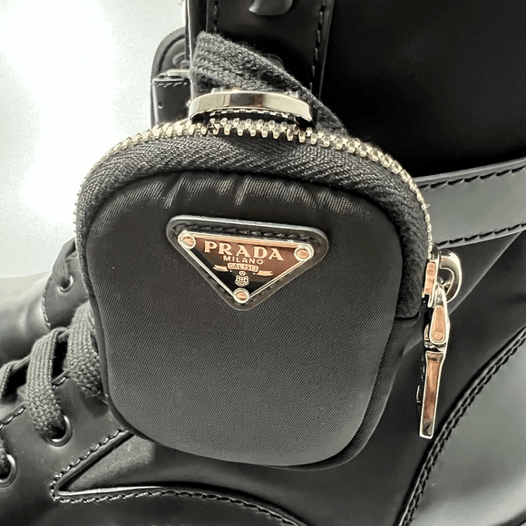 Prada Prada Monolith Lug-Sole Leather Combat Boots Black Men’s UK Size US 12 / EU 45 - 4 Thumbnail