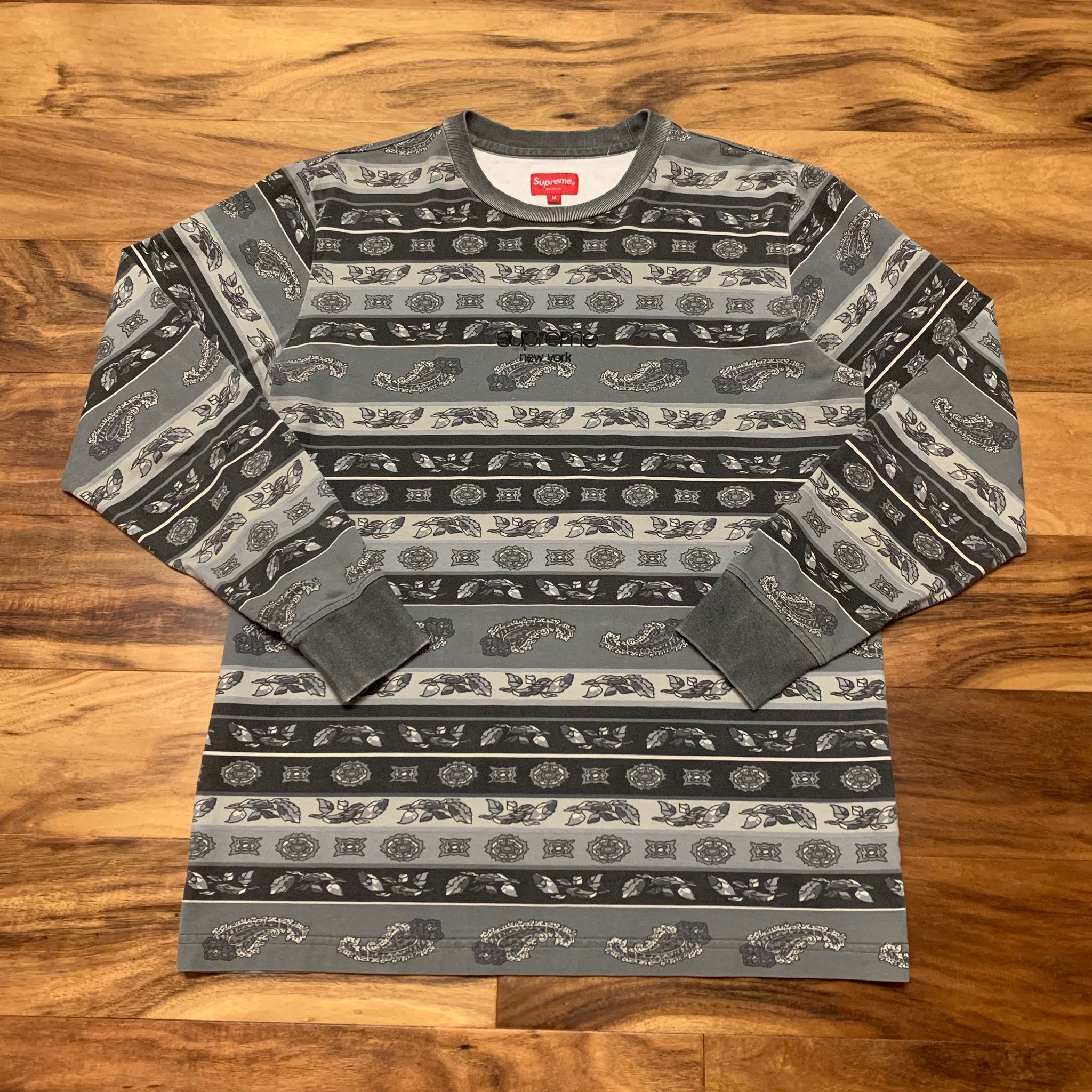 Supreme Paisley Stripe L S | Grailed