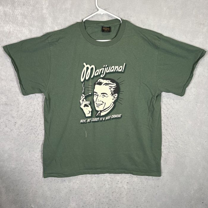 Vintage A1 Vintage 90s Marijuana At Least Its Not Crack Shirt Adult XL ...