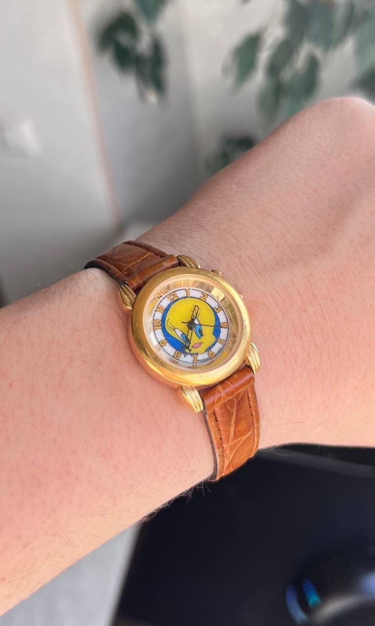 Vintage × Warner Bros 1995 Looney Tunes Tweety Watch Japanes Style Japan Engine Size ONE SIZE - 1 Thumbnail