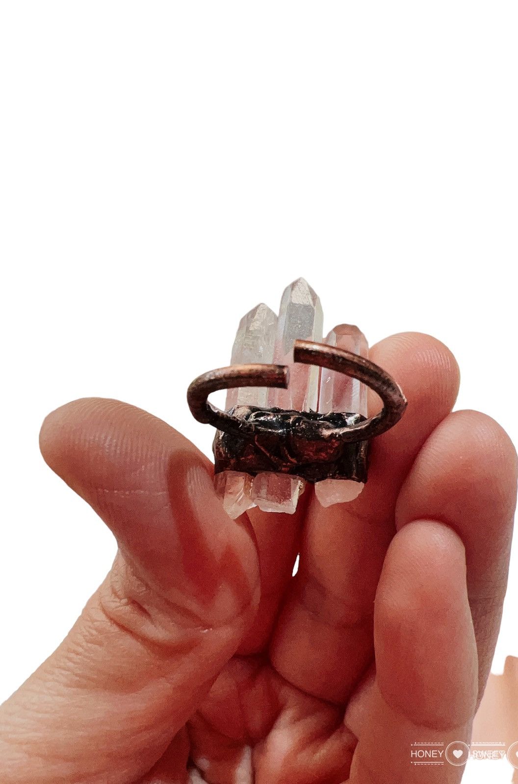 Jewelry handcrafted Natural Tall Crystal Obelisk Tower - rings Size ONE SIZE - 2 Thumbnail