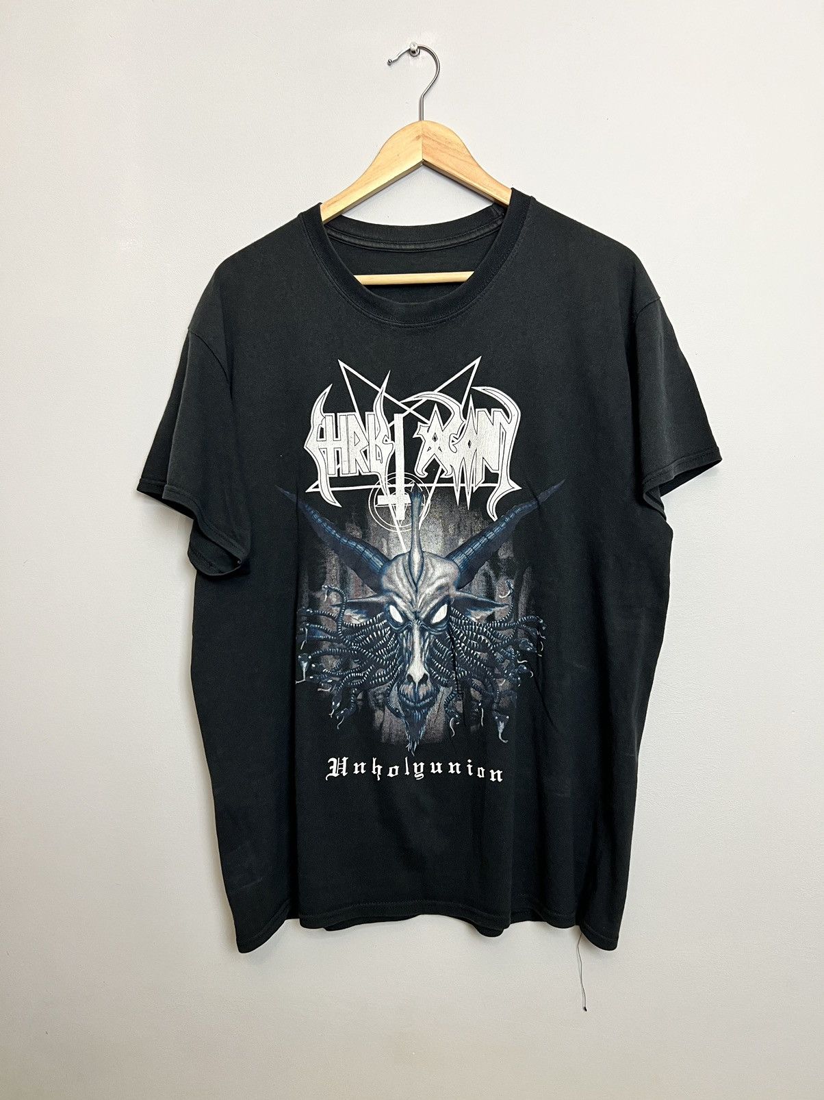 Band Tees Christ Agony Unholyunion Black Metal Tour Band Tshirt Large Size US L / EU 52-54 / 3 - 1 Thumbnail