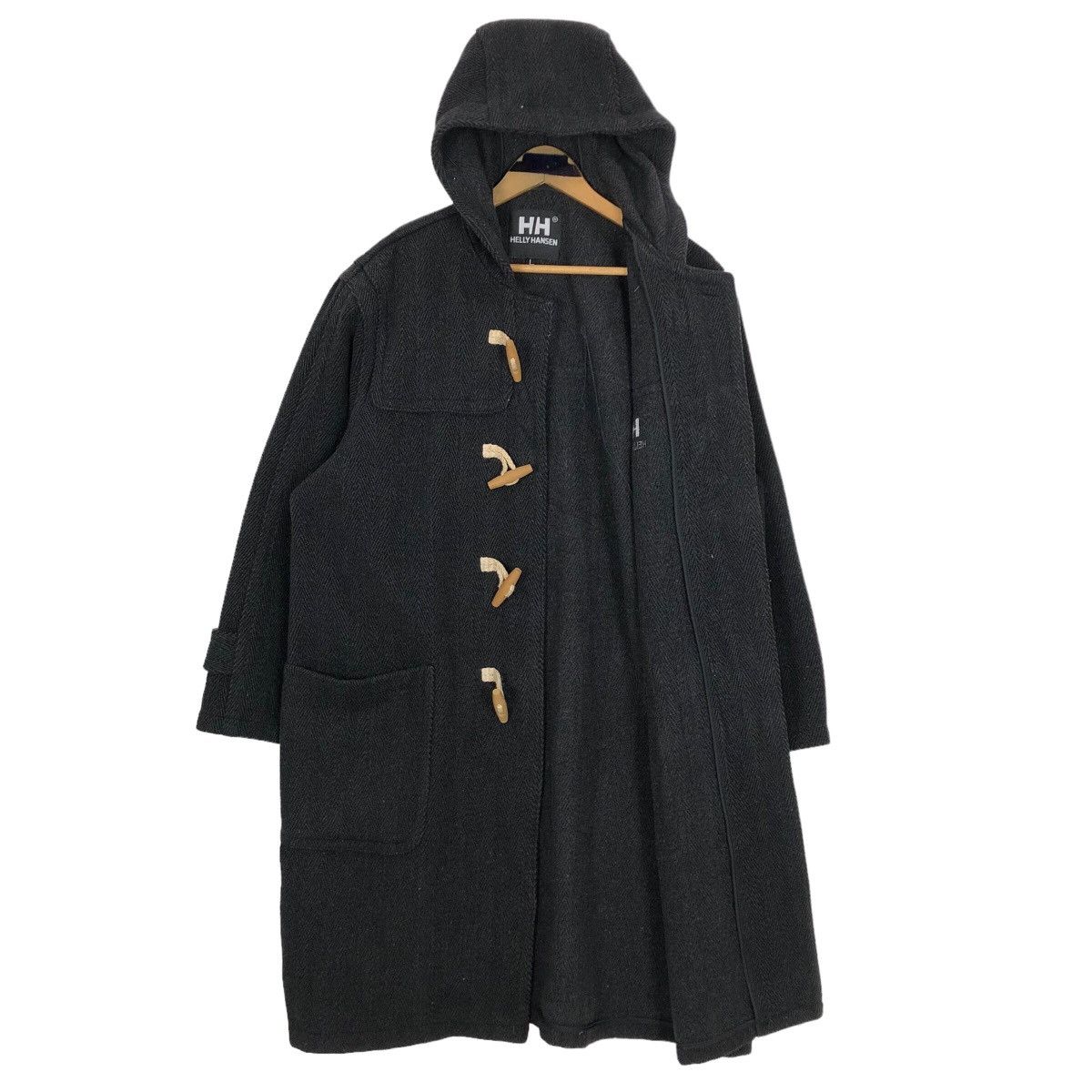 Helly Hansen × Vintage Helly Hansen Hooded Wool Trench Coat Toggle Buttons Size US L / EU 52-54 / 3 - 6 Thumbnail
