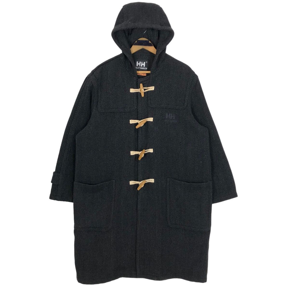 Helly Hansen Hooded Wool Trench Coat Toggle Buttons