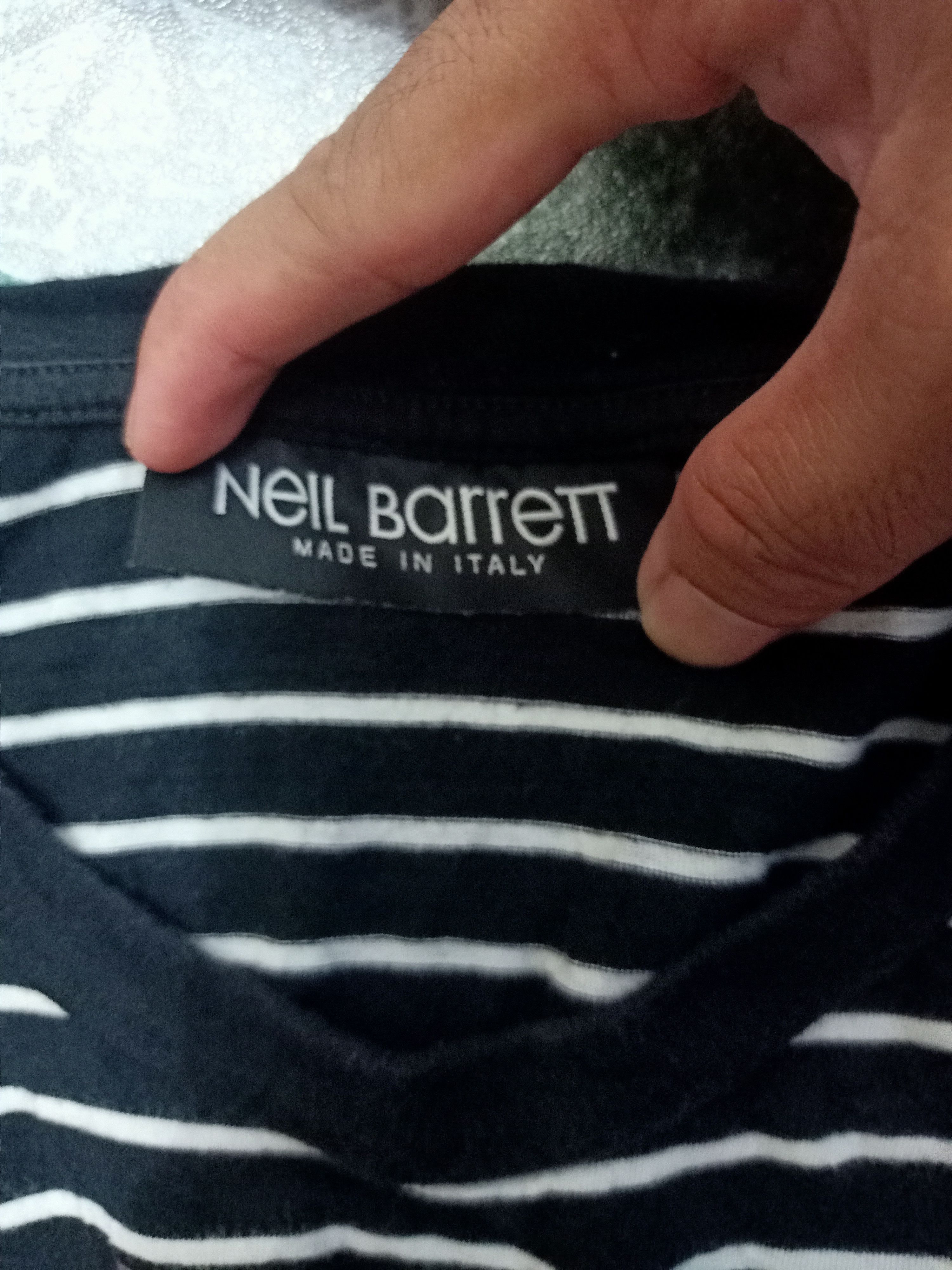 Neil Barrett Neil Barrett Contrast Bolt Striped t shirt Size US L / EU 52-54 / 3 - 3 Thumbnail