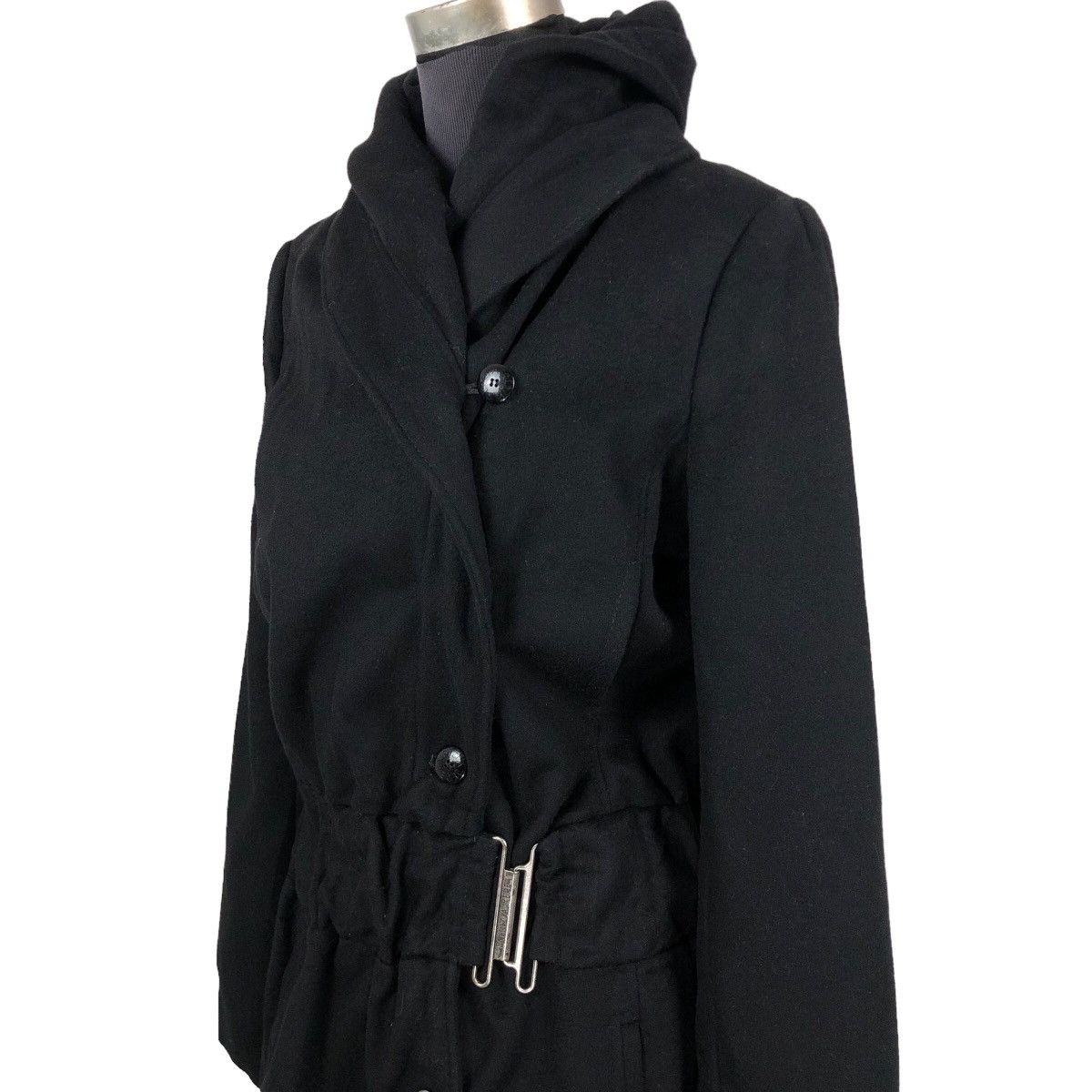 Firenze Patrizia Pepe Firenze Asymmetrical Wool Coat Shawl Collar Size S / US 4 / IT 40 - 2 Thumbnail