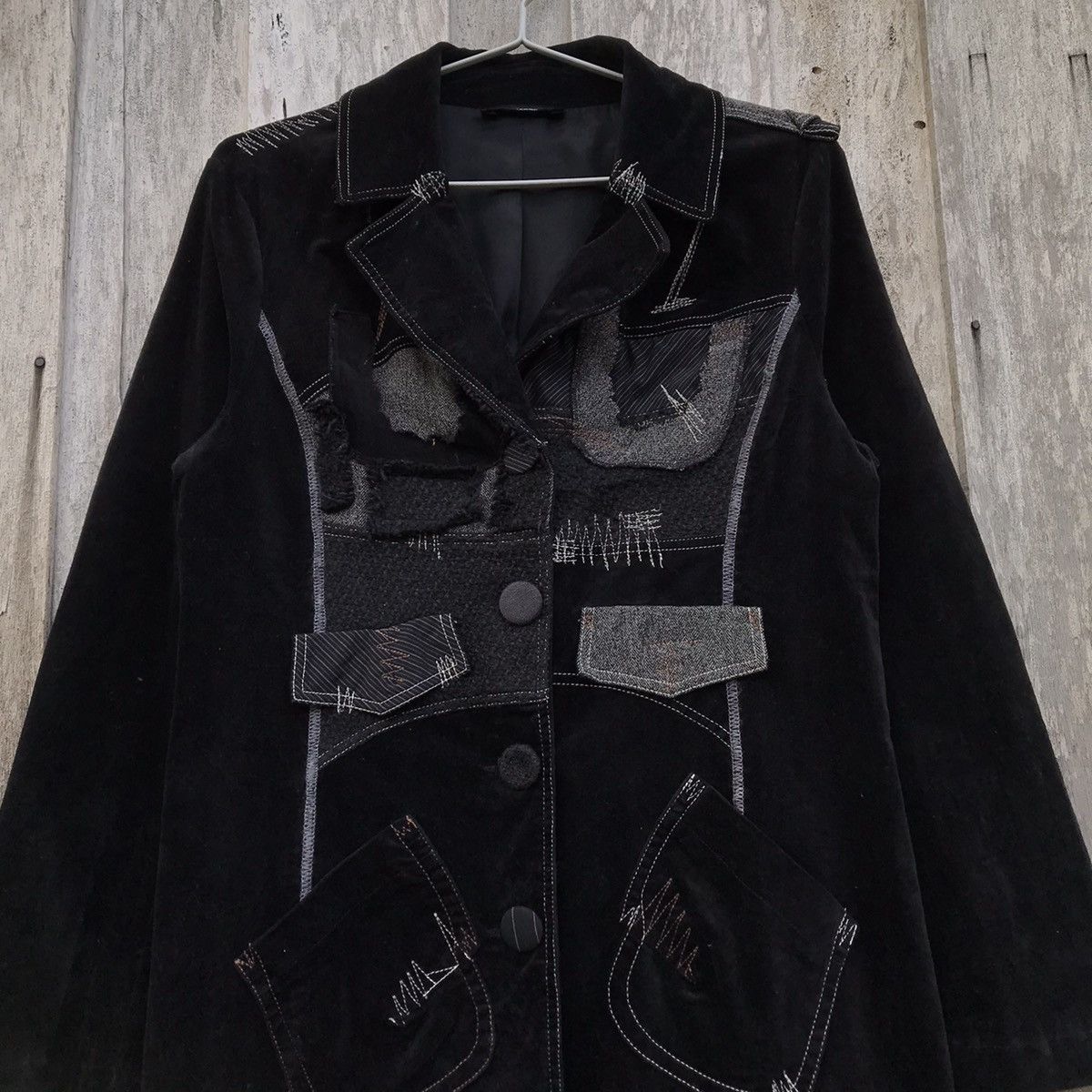 Designer AW2020 G.C Giardino C Deconstructed Patchwork Overcoat Size L / US 10 / IT 46 - 4 Thumbnail