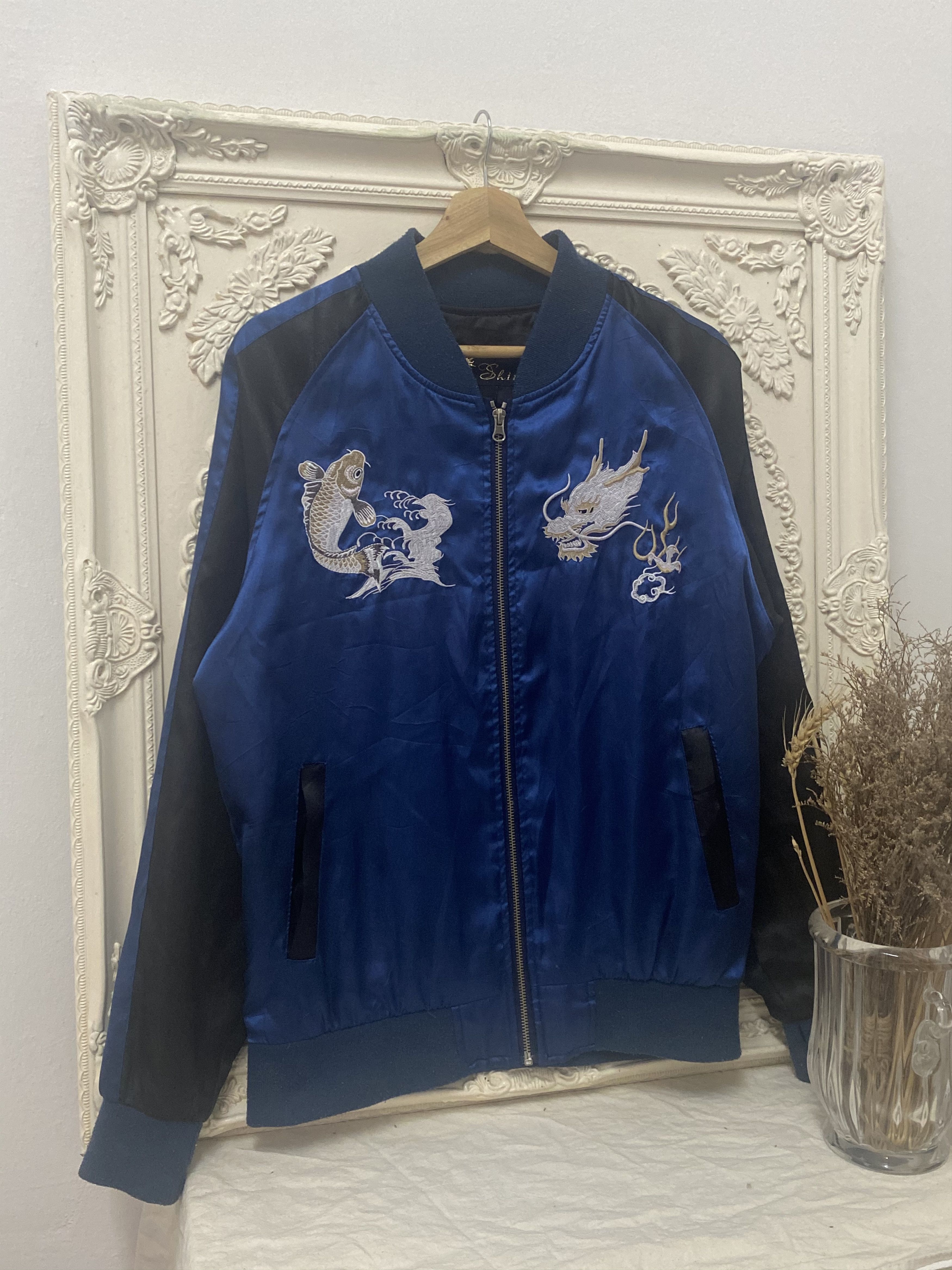 Sukajan japanese dragon & koi jacket