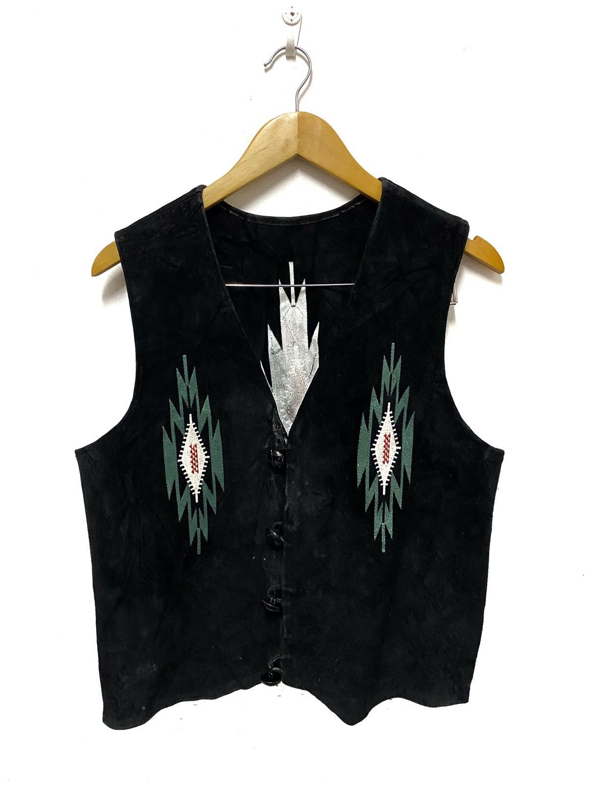 Native × Vintage Vintage Rare Chimayo Aztec Pattern Suede Vesy Size US M / EU 48-50 / 2 - 1 Thumbnail