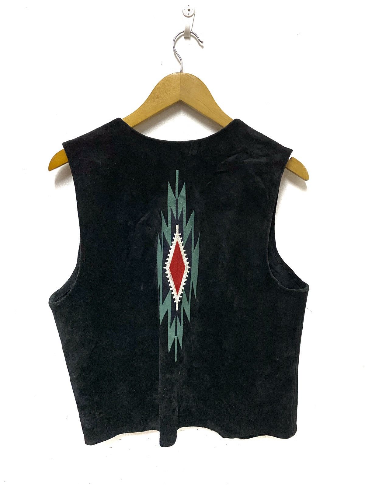 Native × Vintage Vintage Rare Chimayo Aztec Pattern Suede Vesy Size US M / EU 48-50 / 2 - 4 Thumbnail