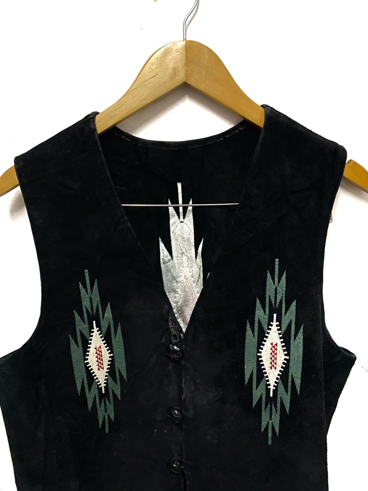 Native × Vintage Vintage Rare Chimayo Aztec Pattern Suede Vesy Size US M / EU 48-50 / 2 - 2 Thumbnail
