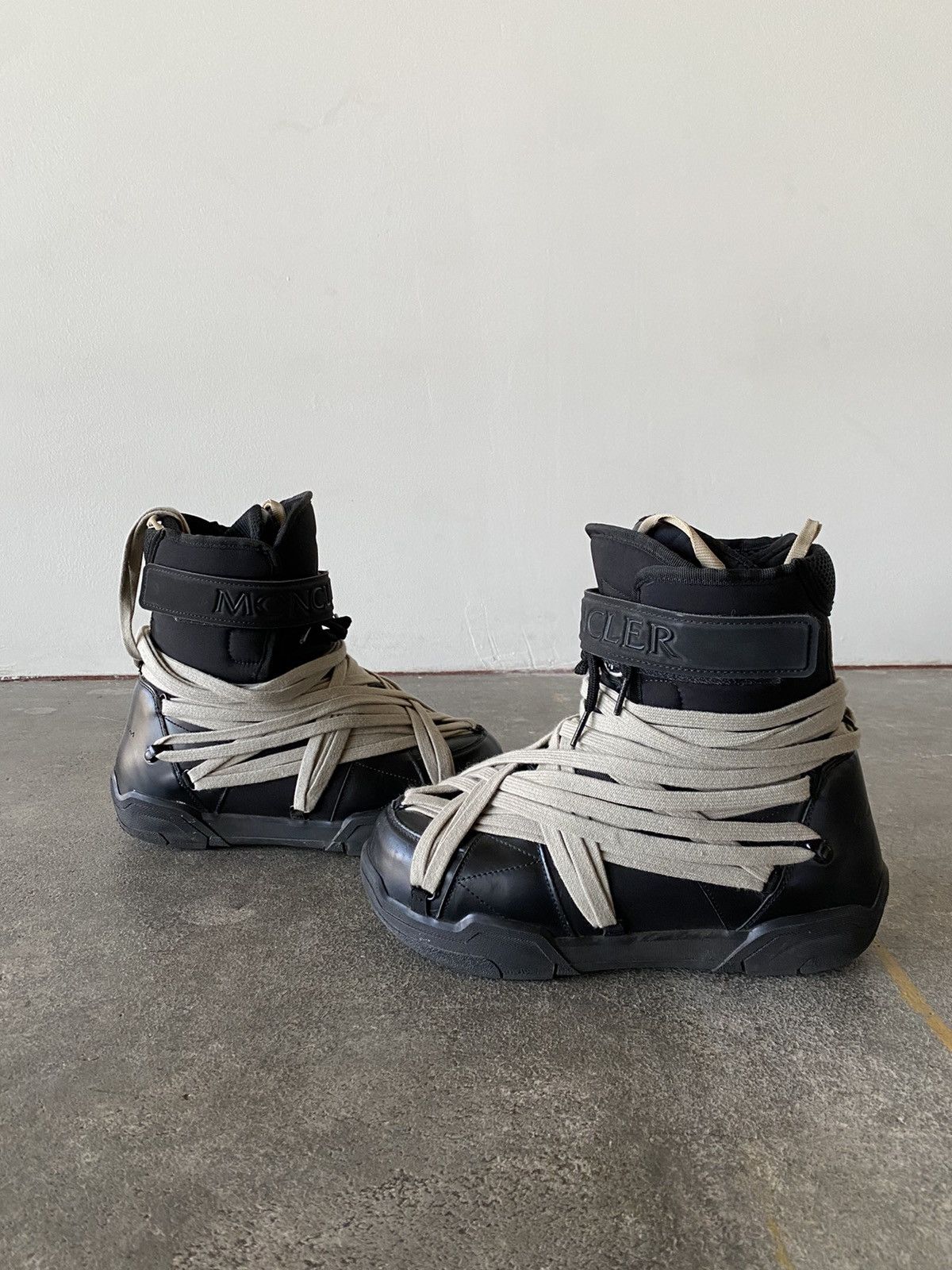 Rick Owens Rick Owens - Moncler Amber Canvas-Trimmed Leather Snow 