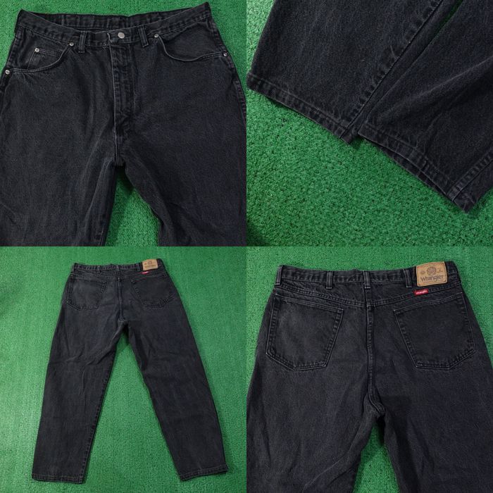Wrangler Black Denim Shorts, Made in USA, Men's, W37 cotton black type Vintage Second Hand