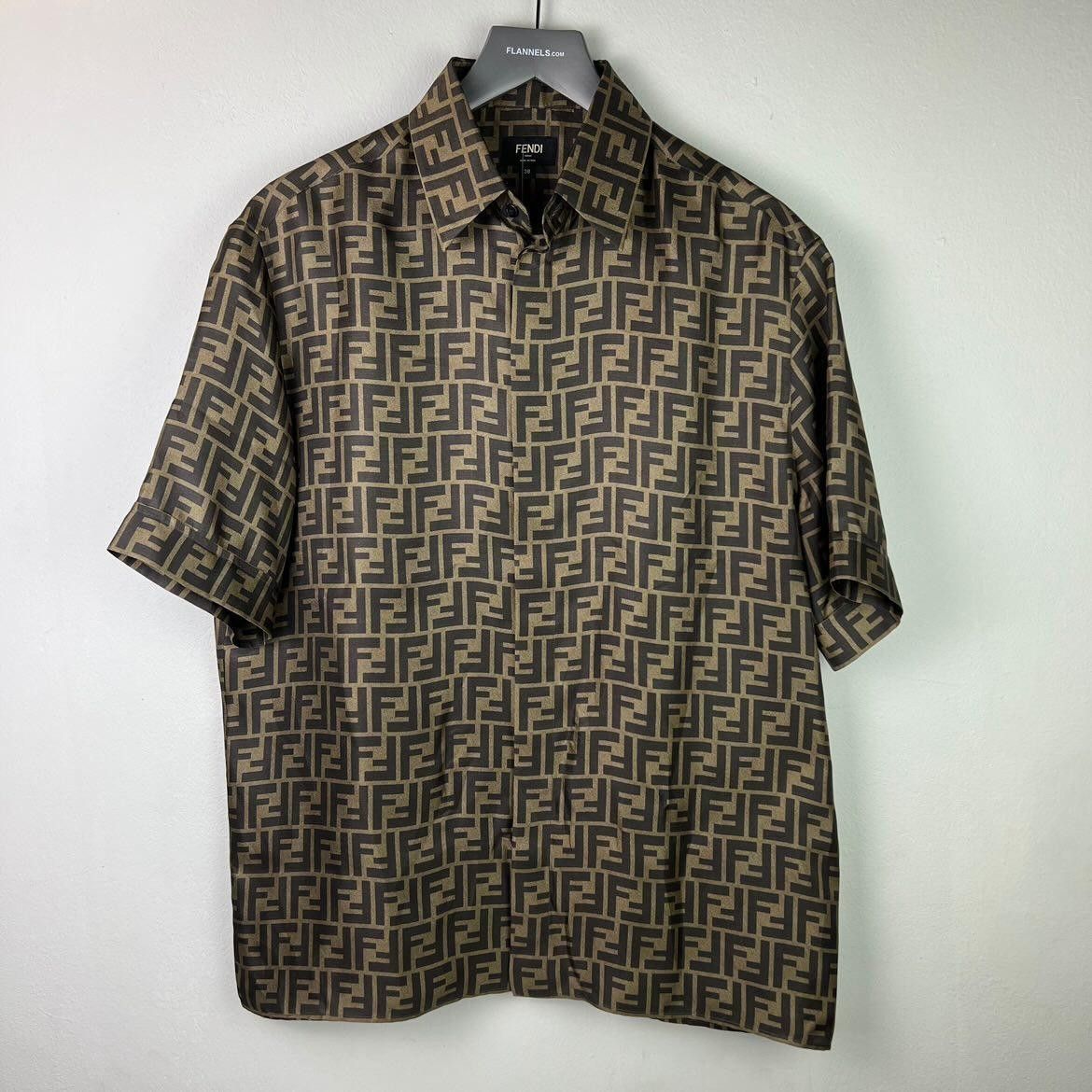 Fendi Fendi FF logo print silk shirt Size US S / EU 44-46 / 1 - 1 Thumbnail