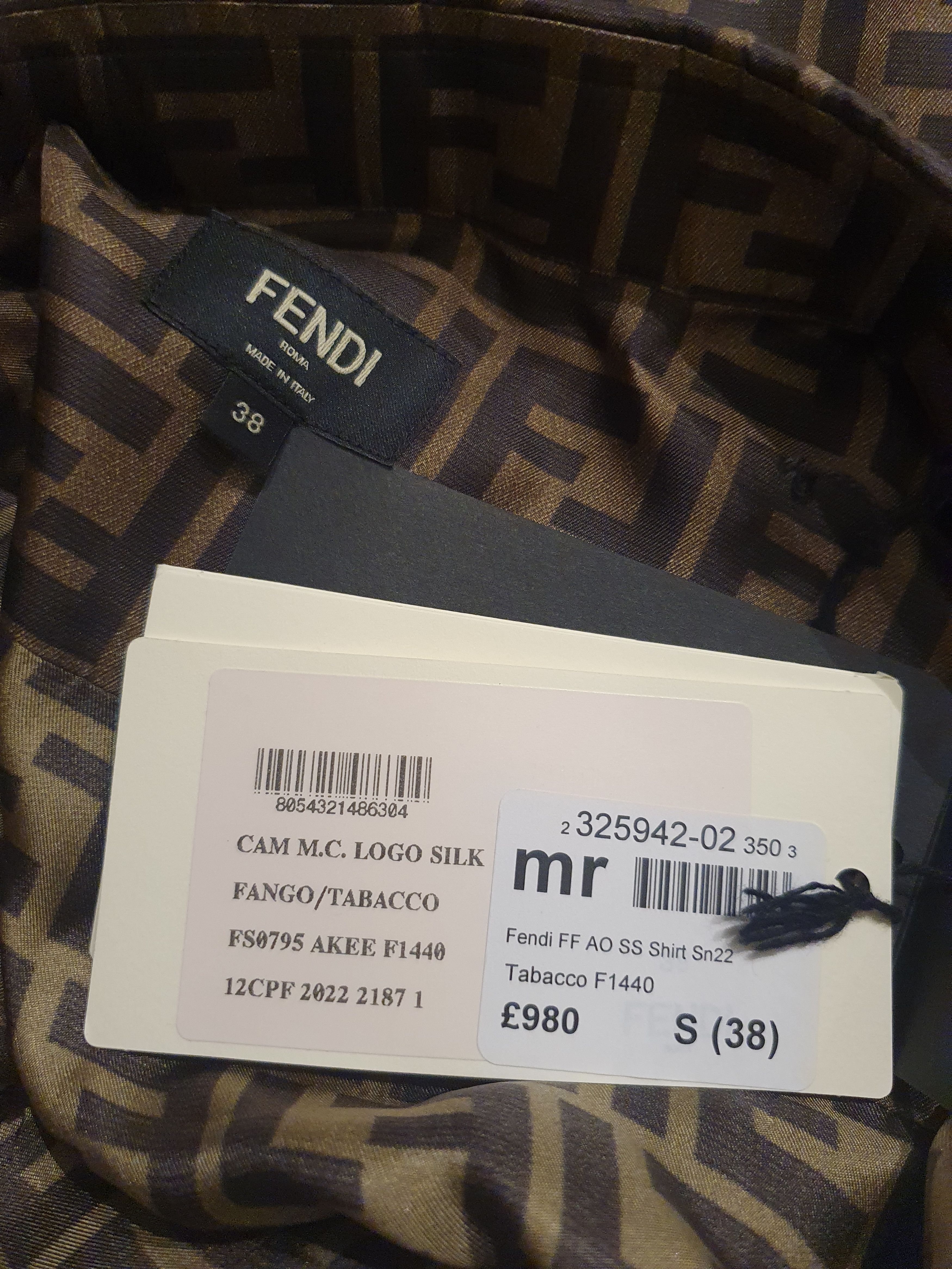 Fendi Fendi FF logo print silk shirt Size US S / EU 44-46 / 1 - 3 Thumbnail
