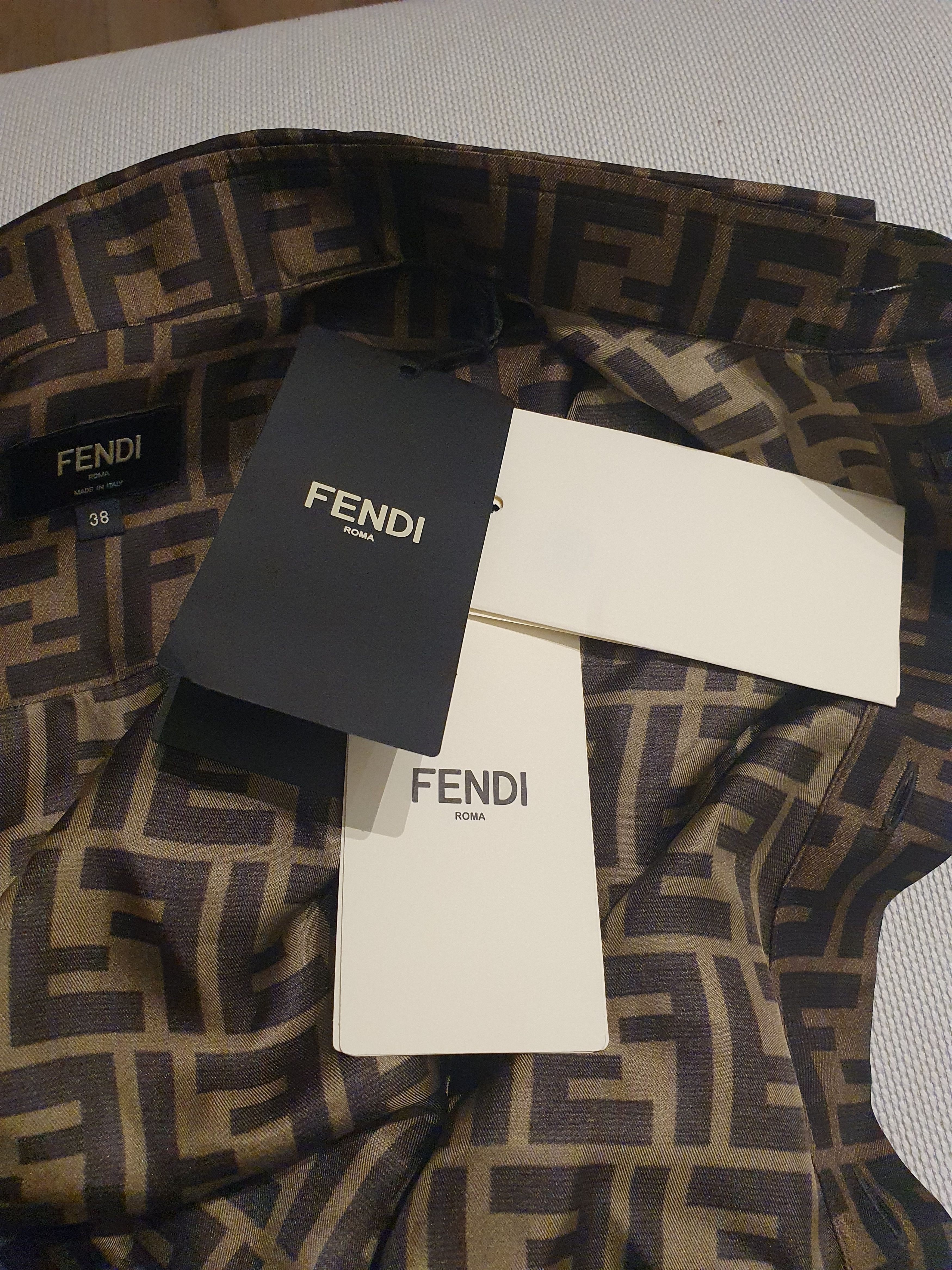 Fendi Fendi FF logo print silk shirt Size US S / EU 44-46 / 1 - 8 Thumbnail