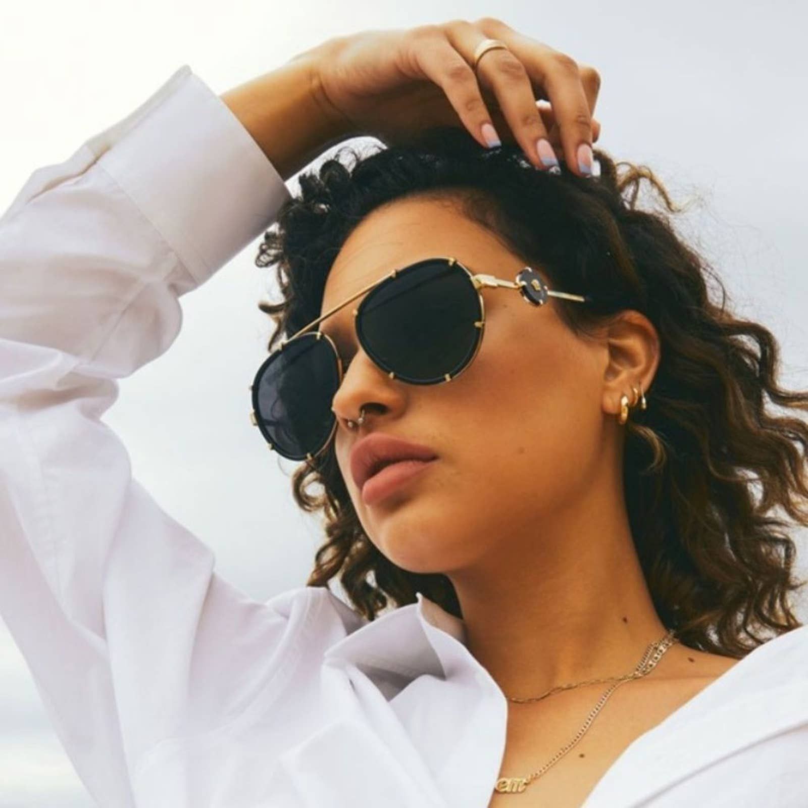 VE2232 143887 Black Gold Unisex Sunglasses