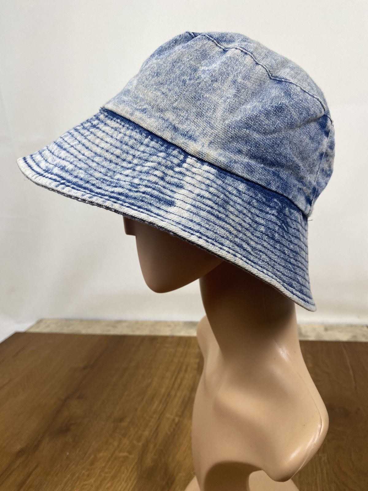Japanese Brand Blue Faded Denim Bucket Hat Size ONE SIZE - 3 Thumbnail