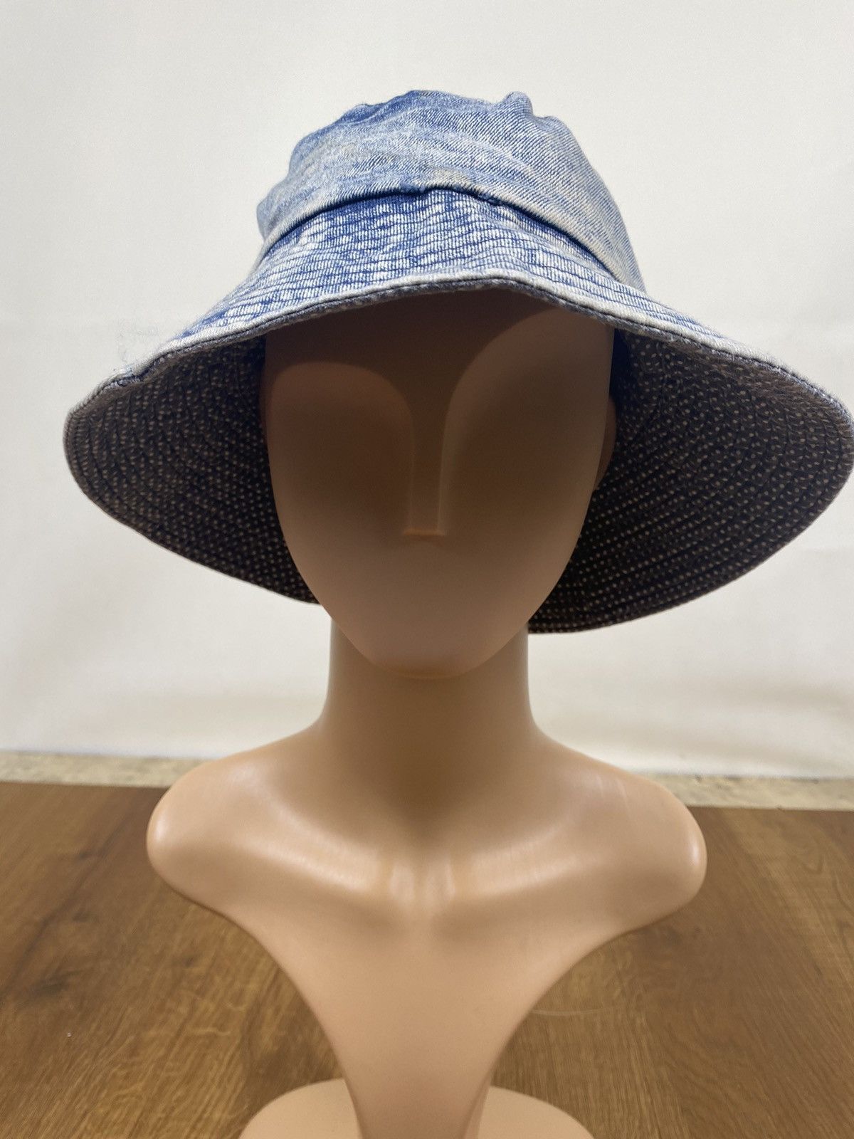 Japanese Brand Blue Faded Denim Bucket Hat Size ONE SIZE - 1 Thumbnail