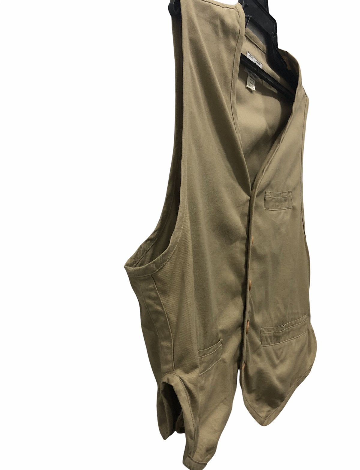Armani Exchange × Vintage Armani Exchange Men's Tan Cotton Button Up Vest Madein Italy Size US M / EU 48-50 / 2 - 3 Thumbnail