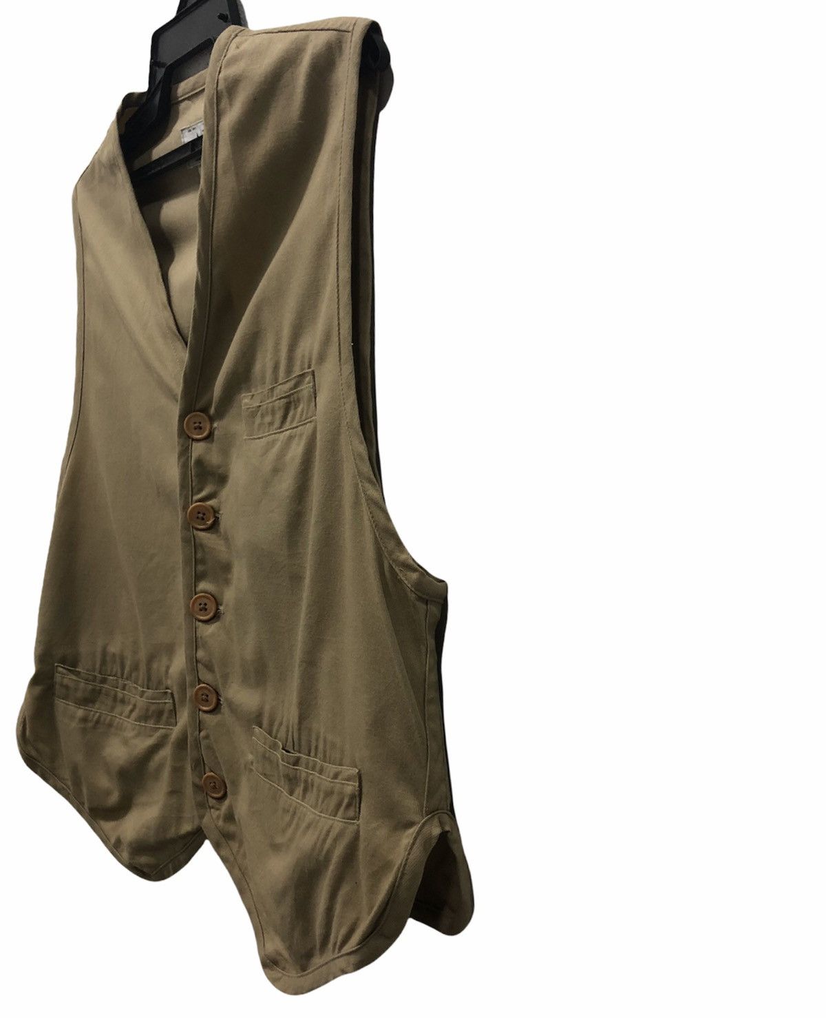 Armani Exchange × Vintage Armani Exchange Men's Tan Cotton Button Up Vest Madein Italy Size US M / EU 48-50 / 2 - 4 Thumbnail