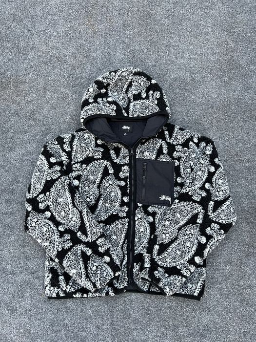 Stussy Stussy Paisley Hooded Sherpa | Grailed