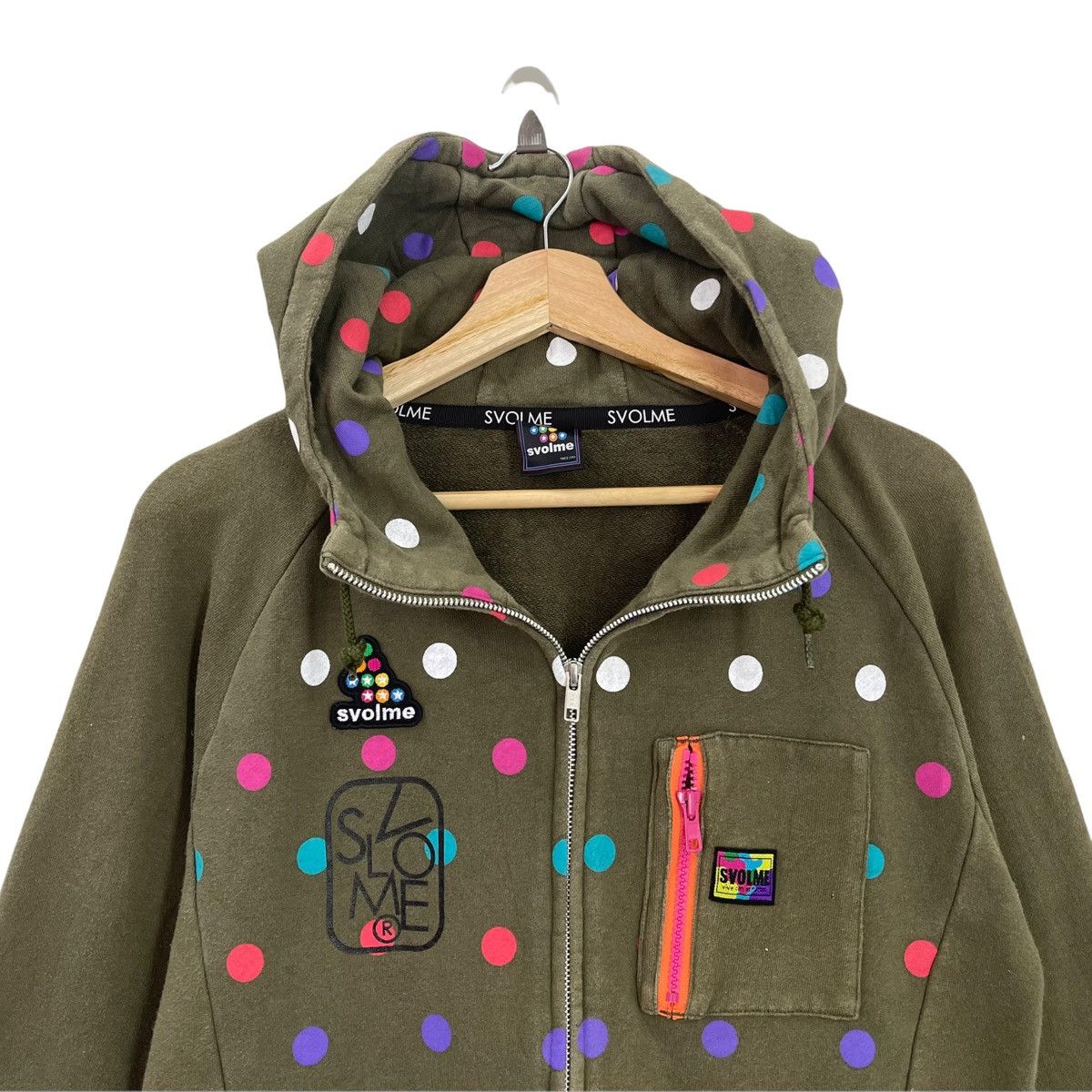 Japanese Brand Svolme Big Logo Printed Fullzip Hoodies Size M Size US M / EU 48-50 / 2 - 4 Thumbnail