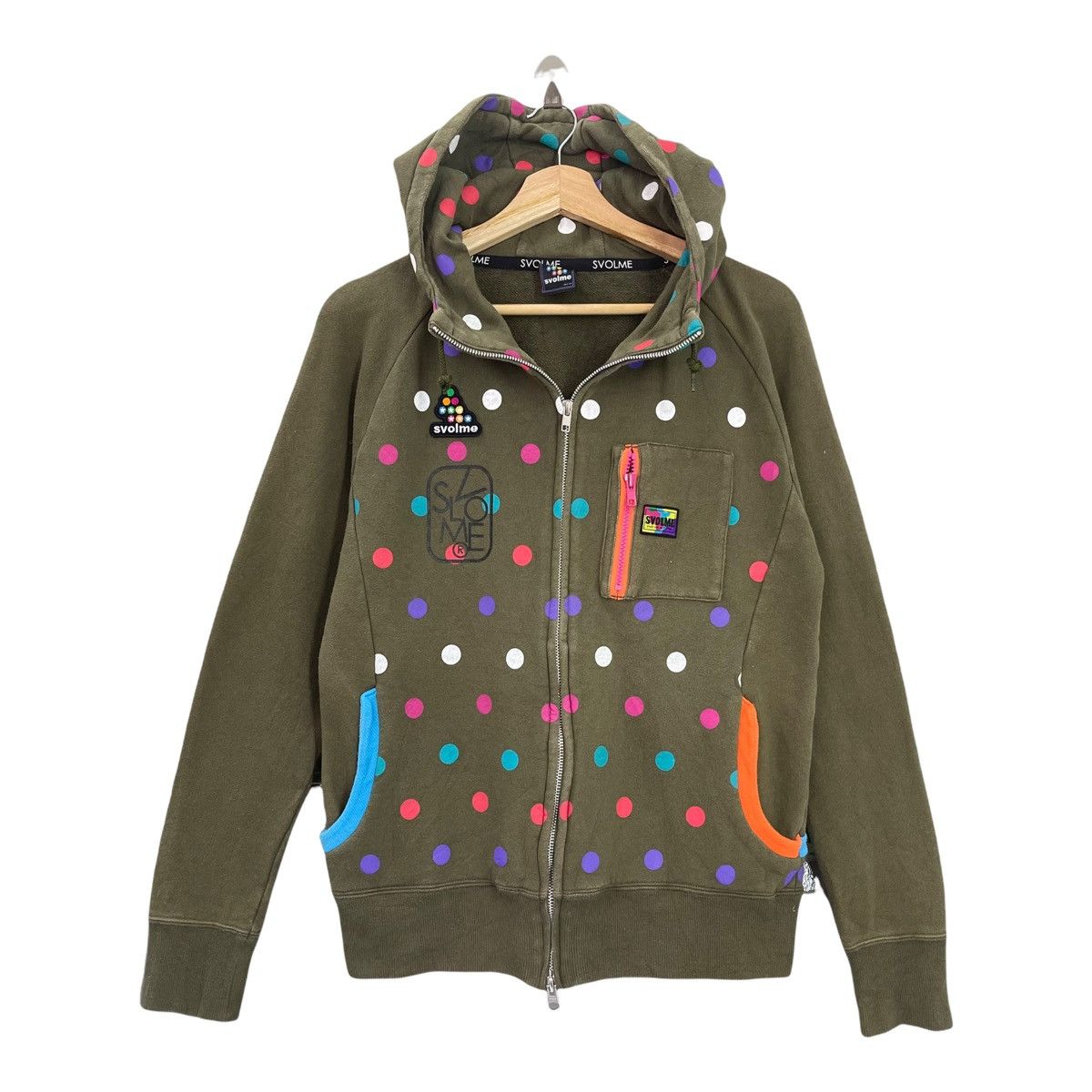 Japanese Brand Svolme Big Logo Printed Fullzip Hoodies Size M Size US M / EU 48-50 / 2 - 1 Thumbnail
