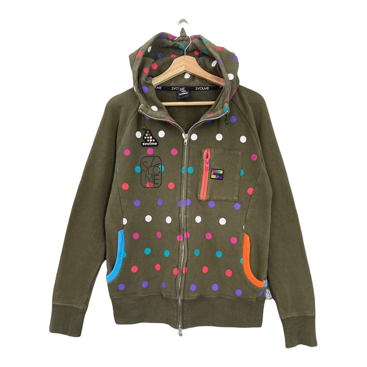 Japanese Brand Svolme Big Logo Printed Fullzip Hoodies Size M Size US M / EU 48-50 / 2 - 3 Thumbnail